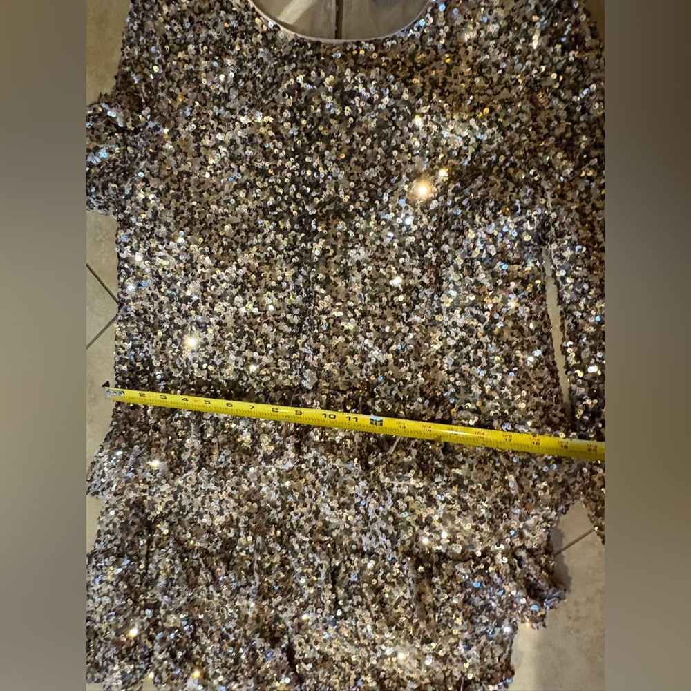 Antonio Melani
Angel Sequin Mesh Keyhole Button Back Mini Dress - Picture 8 of 9